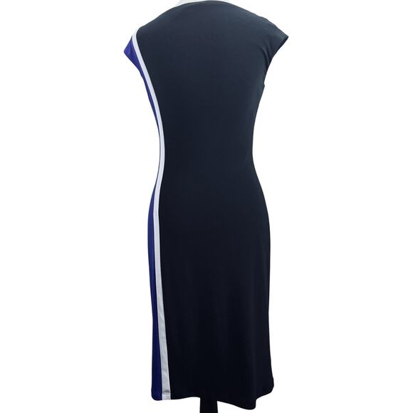 Lauren Ralph Lauren Sz 2 Cap Sleeve Colorblock Ruched Sheath Dress - Picture 3 of 10